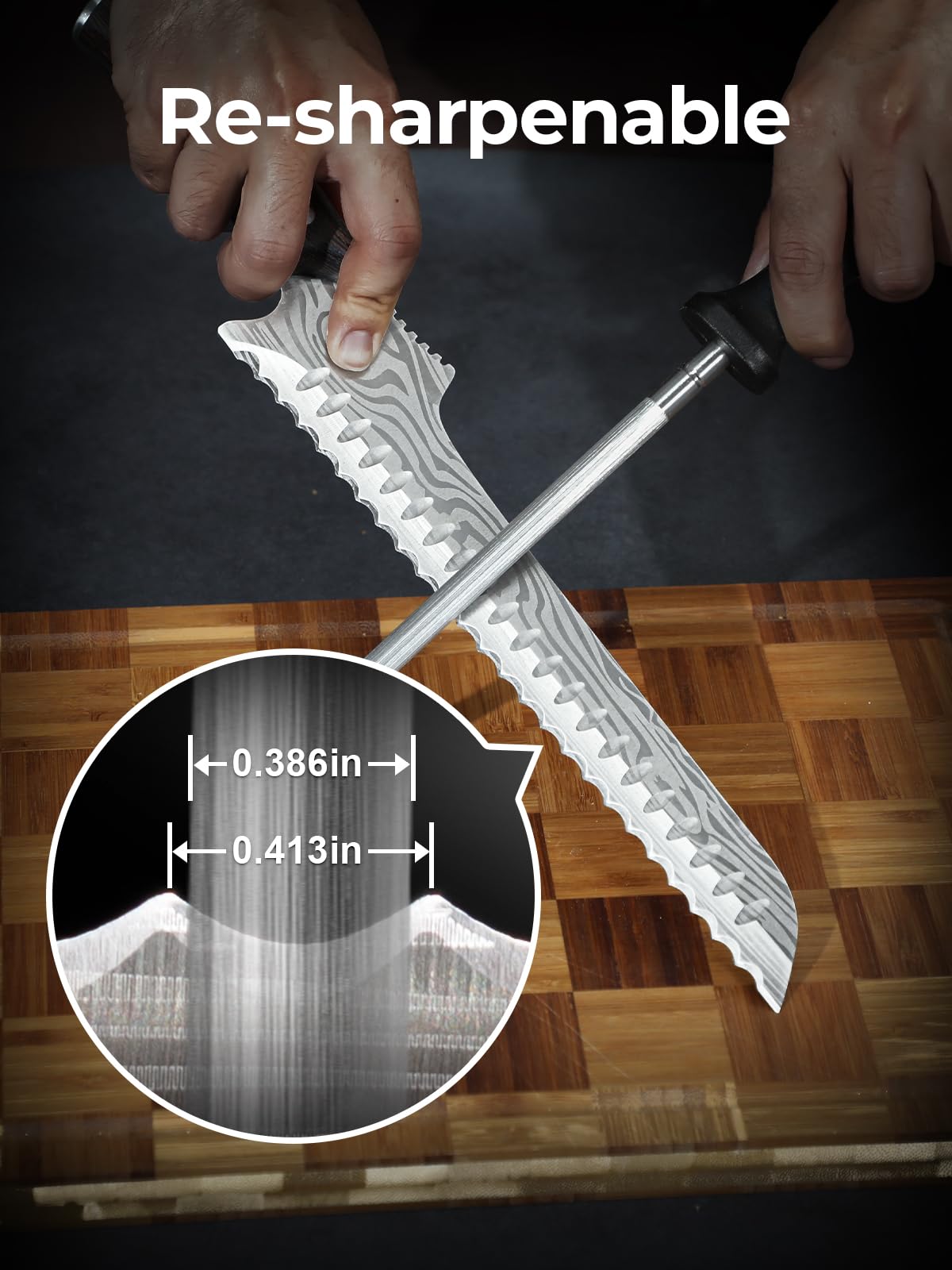 SYOKAMI cuchillo pan dientes reafilables para uso prolongado