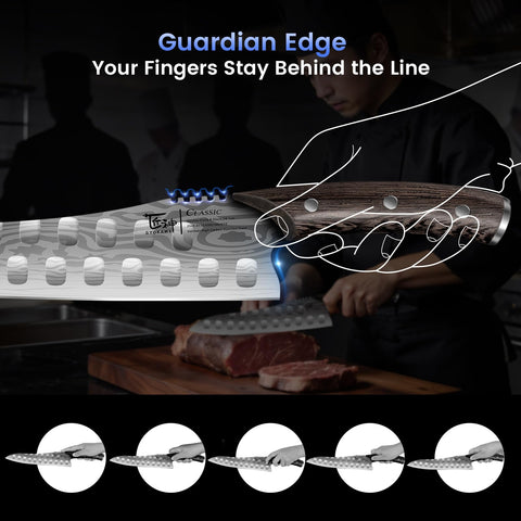 Filo ultra afilado de SYOKAMI Gyuto para trocear con facilidad