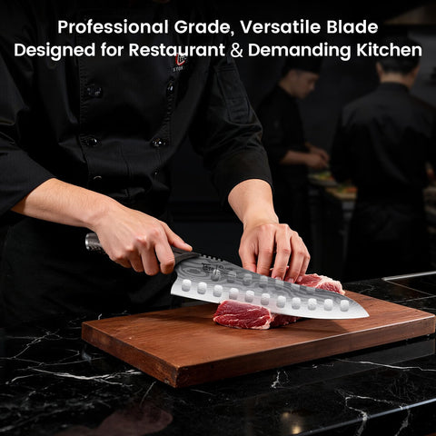 Mango ergonómico de madera wenge en SYOKAMI Gyuto para agarre seguro