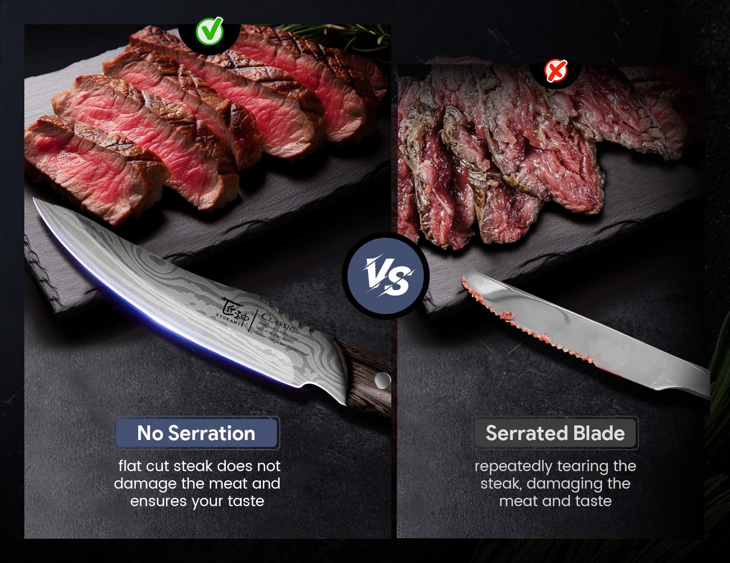 SYOKAMI cuchillo con peso equilibrado y mango ergonómico para manejo cómodo