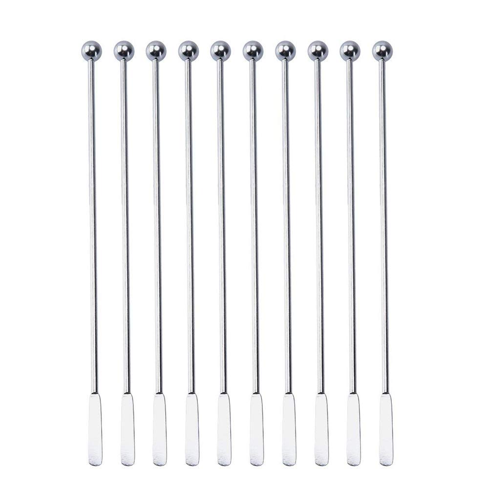 Agitadores SZLFSX de acero inoxidable para café y cócteles, duraderos y reutilizables.