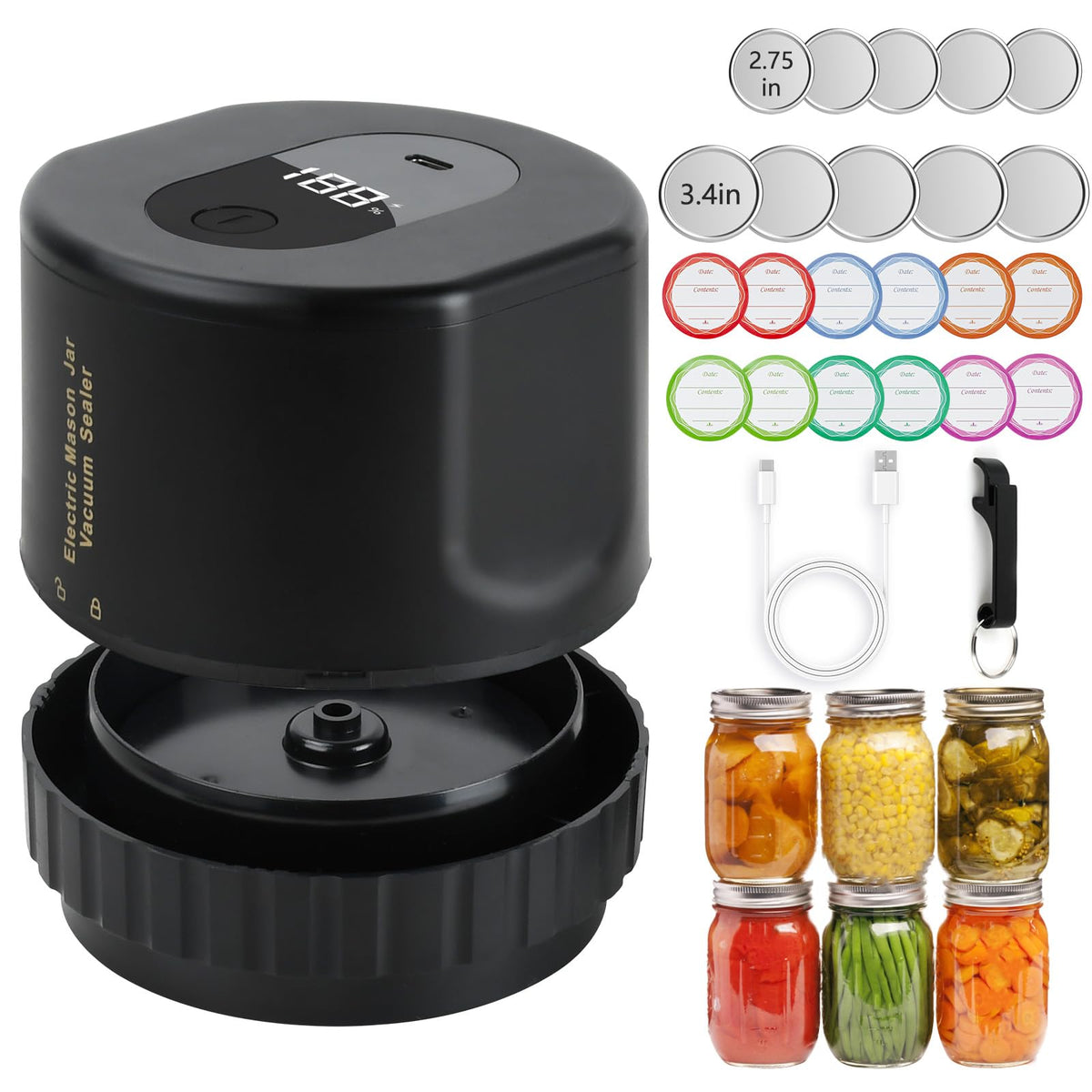 SZO Mason Jar Vacuum Sealer, diseño portátil para uso diario en la cocina