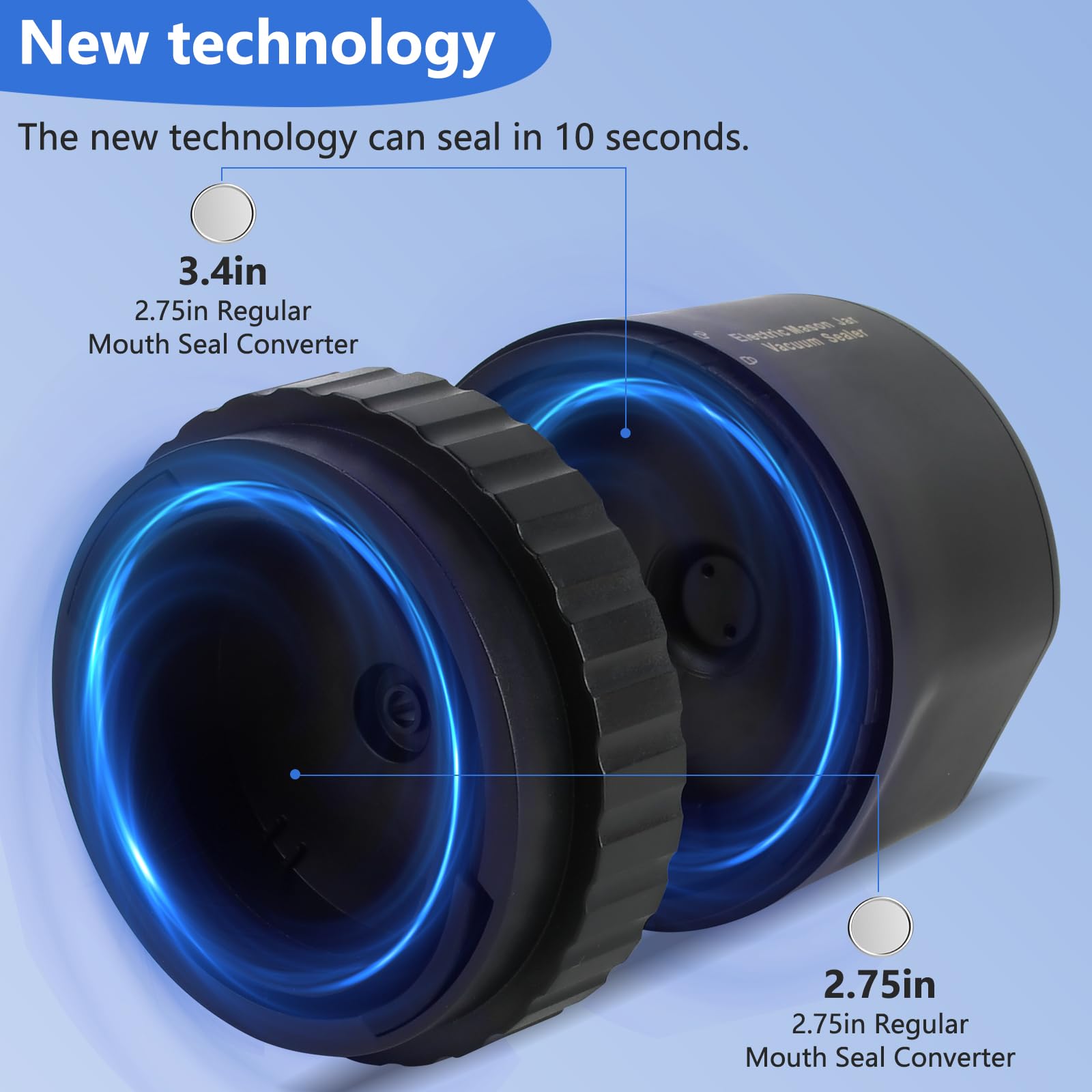 SZO Sellador para tarros con pantalla LED y batería de larga duración