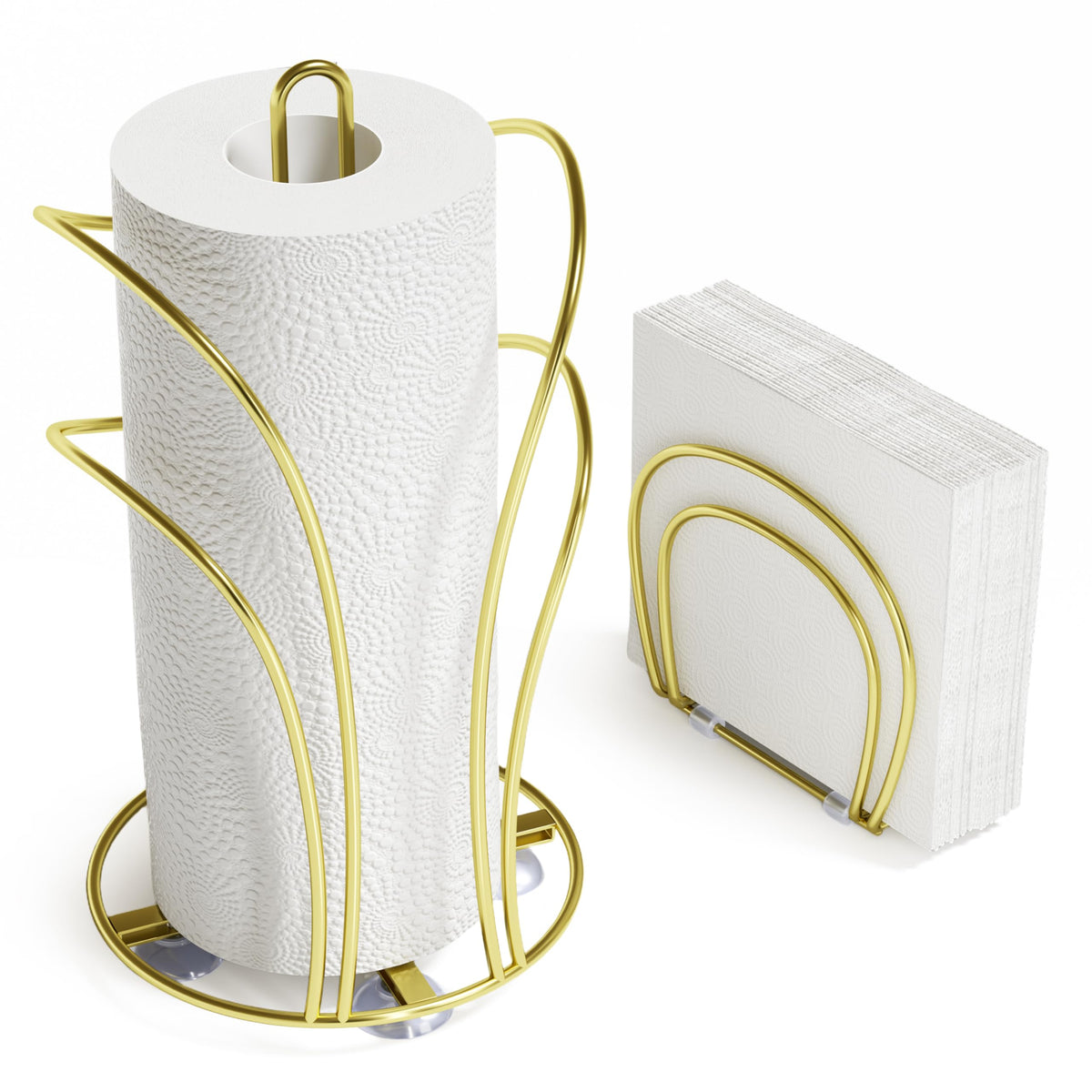 SZQINJI porta papel dorado en encimera, acceso rápido al papel de cocina