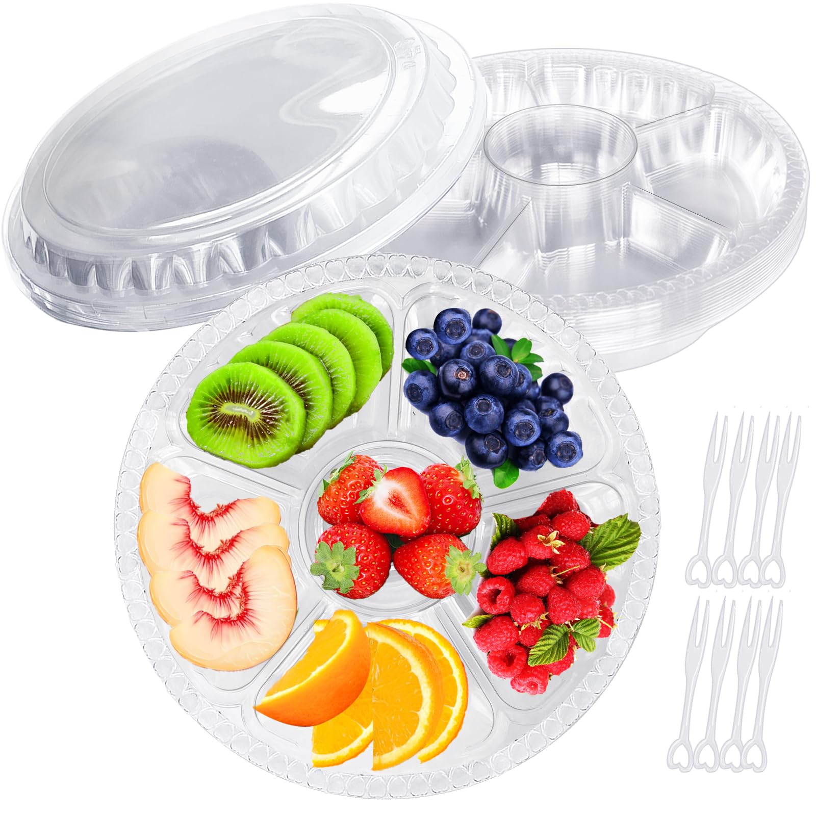 Szsrcywd bandejas para aperitivos de 6 compartimentos con tapas, ideal para buffet