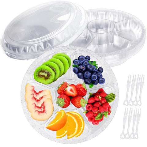 Szsrcywd bandejas para aperitivos de 6 compartimentos con tapas, ideal para buffet