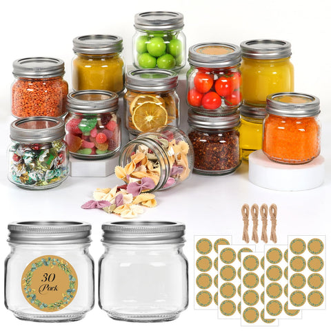 SZUAH frascos mason 8oz con tapas y bandas para conservación segura