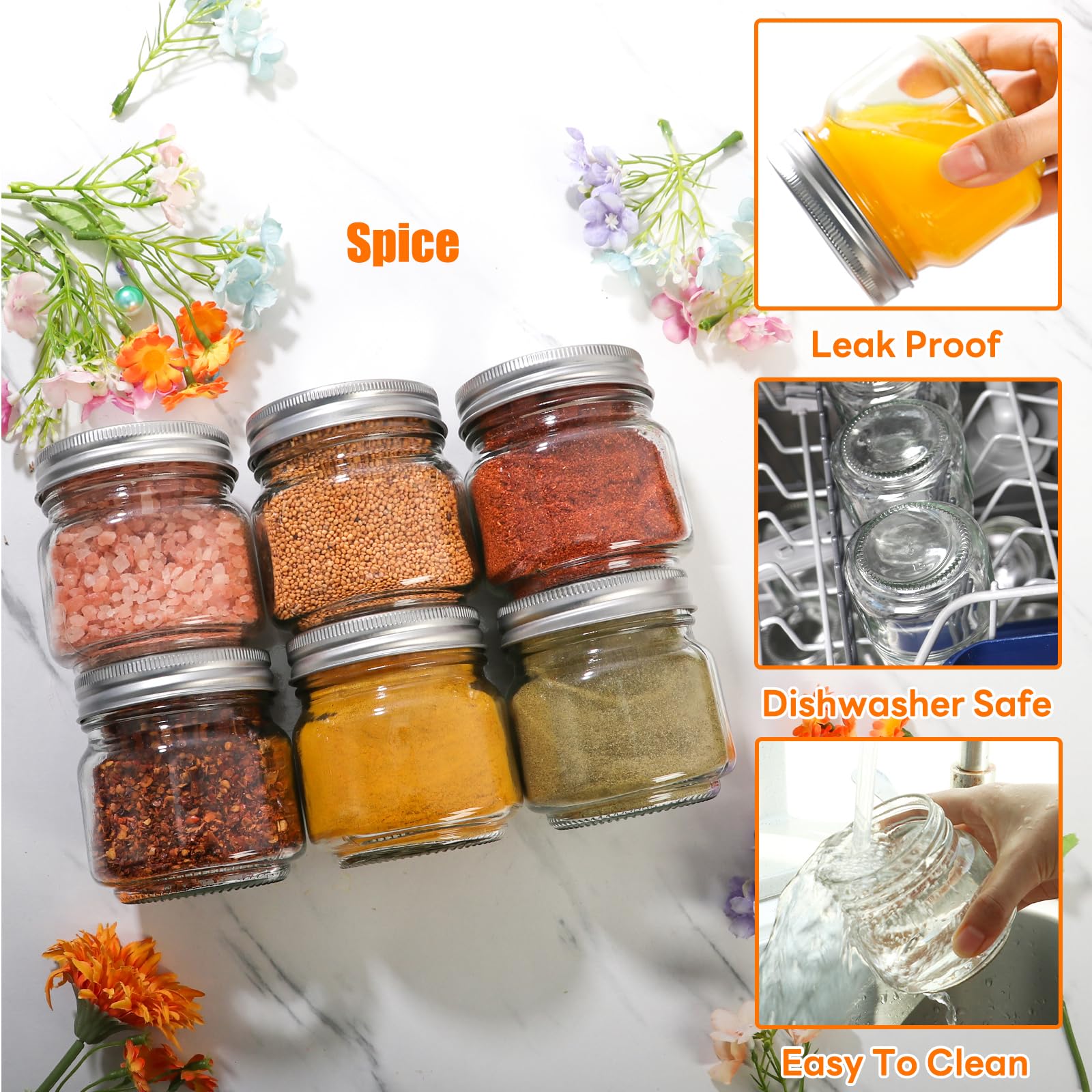 SZUAH frascos mason aptos para lavavajillas sin tapa