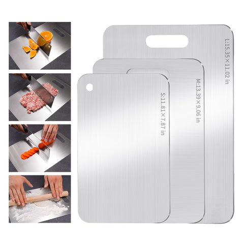Tablas de cortar acero inoxidable 304 gran tamaño con mango ergonómico