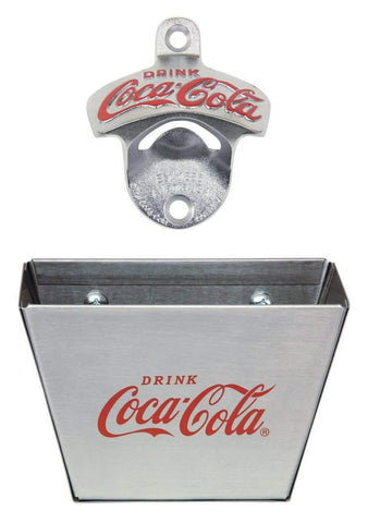 Tablecraft Coca-Cola abre-botellas en la pared para servicio rápido.