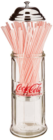 TableCraft Coca-Cola: tapa de metal cromado que mantiene las pajillas seguras y al alcance.