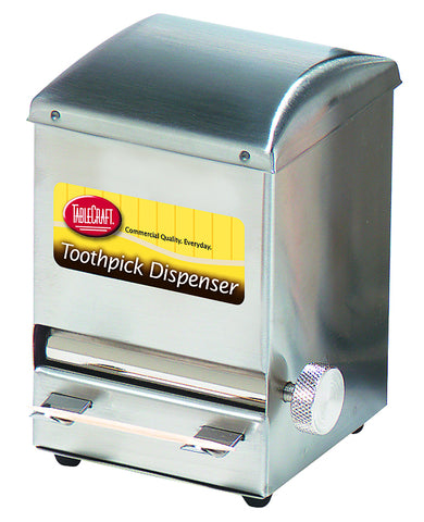 Tablecraft dispensador de palillos de dientes de acero inoxidable, perfecto para cocinas y mesas.