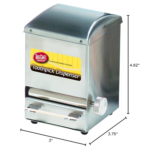 Tablecraft dispensador de palillos con tapa removible y sistema de expulsión emergente, fácil de rellenar.