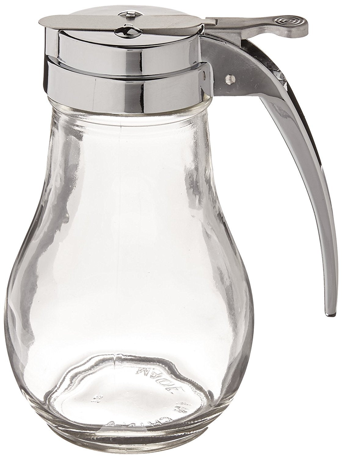 TableCraft H414 dispensador de jarabe con tapa cromada evita derrames al servir