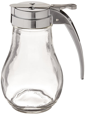 TableCraft H414 dispensador de jarabe con tapa cromada evita derrames al servir