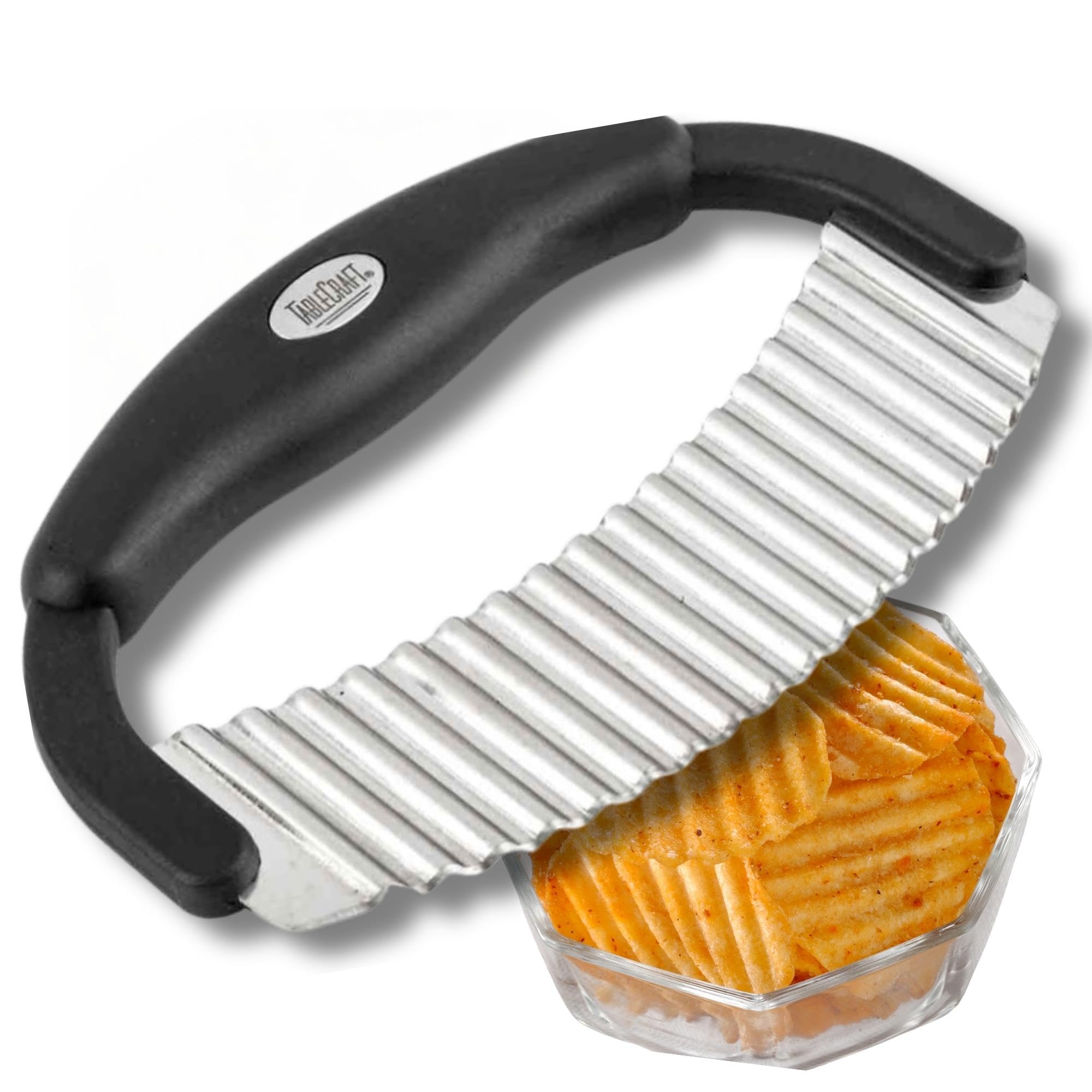 TableCraft H6610 corta patatas y frutas con corte ondulado para texturas crujientes.