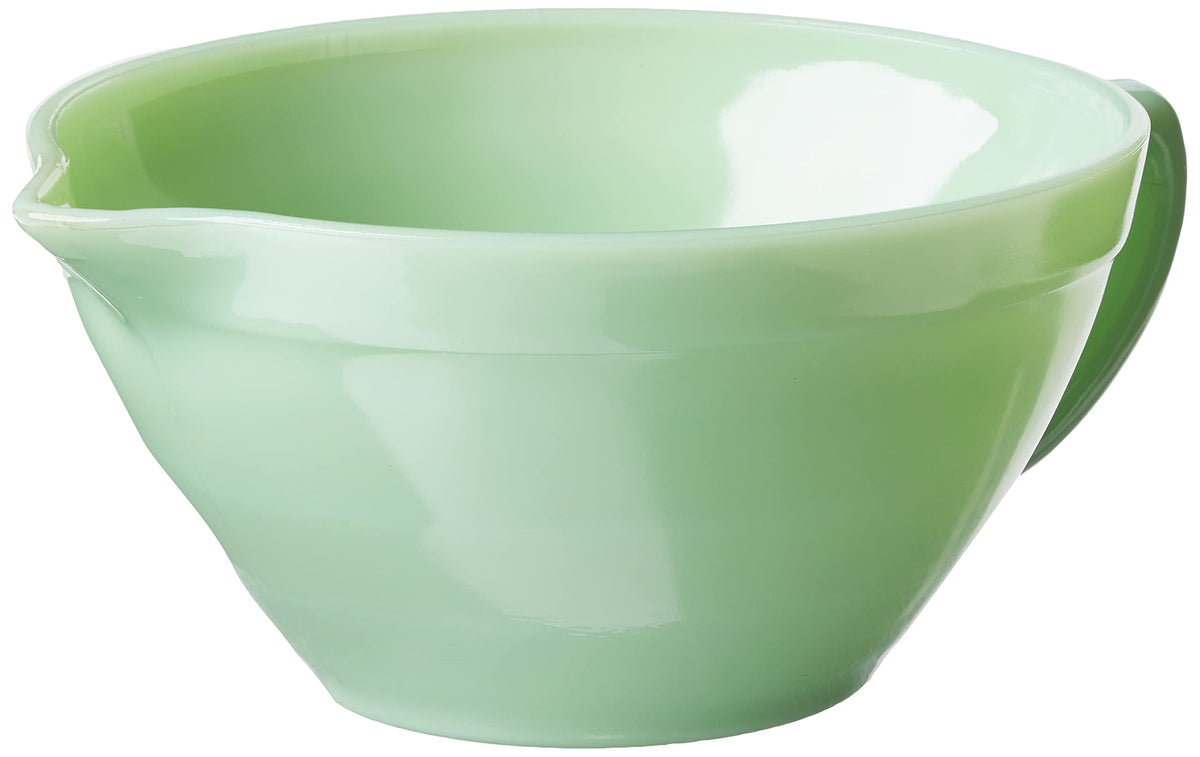 TableCraft Jadeite Vidrio Tazón Mezclador con mango, fácil transporte para batir recetas