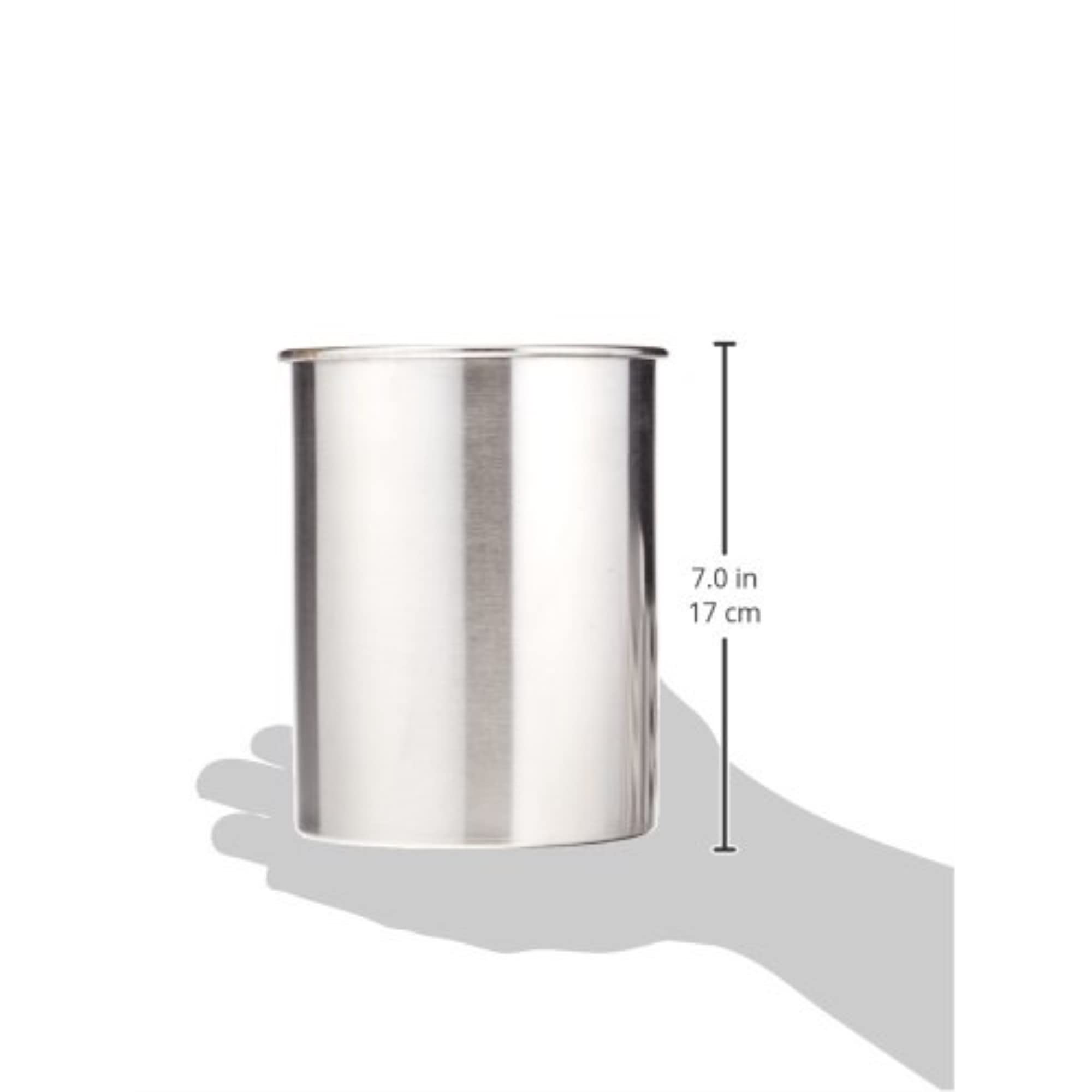 TableCraft porta-utensilios con acabado cepillado, diseño compacto para cocinas modernas.