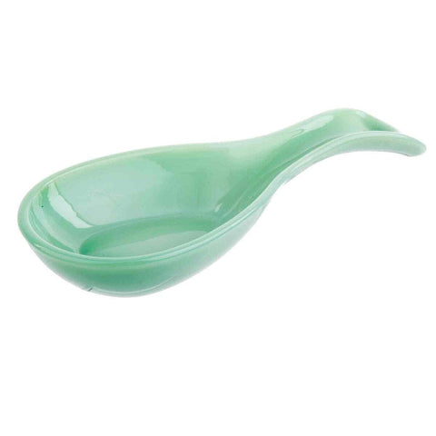 Tablecraft reposacucharas de vidrio jadeita verde para mantener cucharas organizadas.