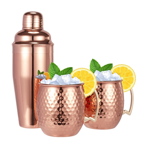 TABLEWARE MELODY: vasos Moscow Mule martillados, para bebidas refrescantes y presentación elegante.