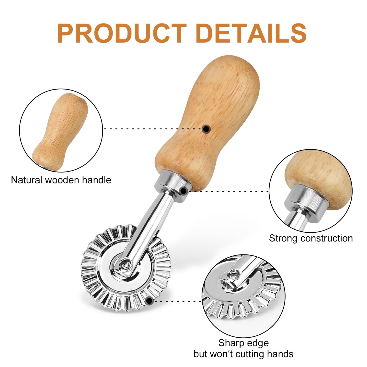 TACGEA rueda cortadora para cortar pasta, galletas y fideos con facilidad.