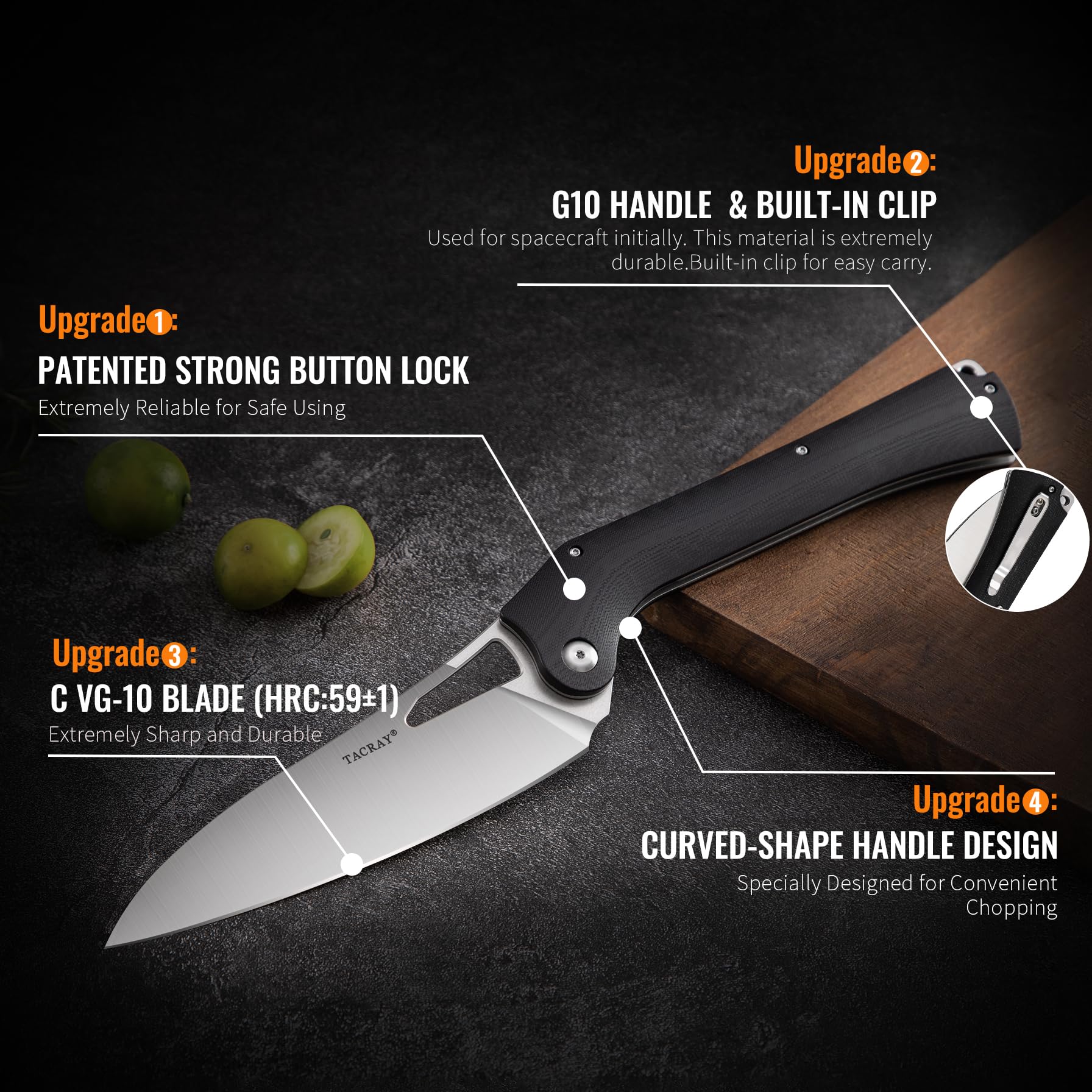 Mango G10 ergonómico y antideslizante mejora el agarre.