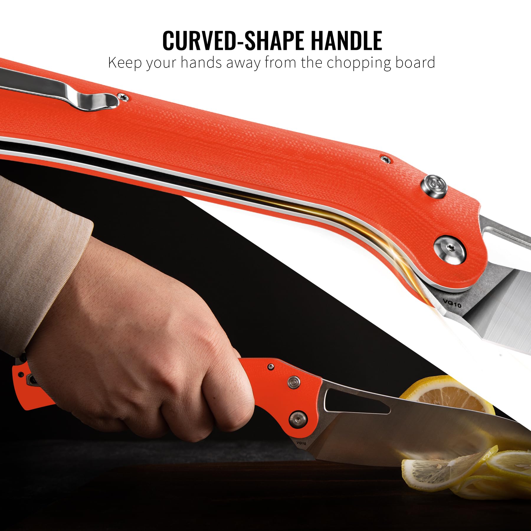 TACRAY cuchillo plegable para uso interior y exterior, ideal para campamentos