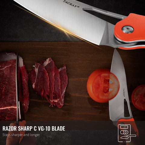 TACRAY cuchillo plegable diseño ergonómico para uso cómodo al cortar