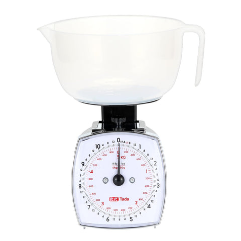 TADA escala analógica de alimentos con dial claro para medidas precisas en cocina.