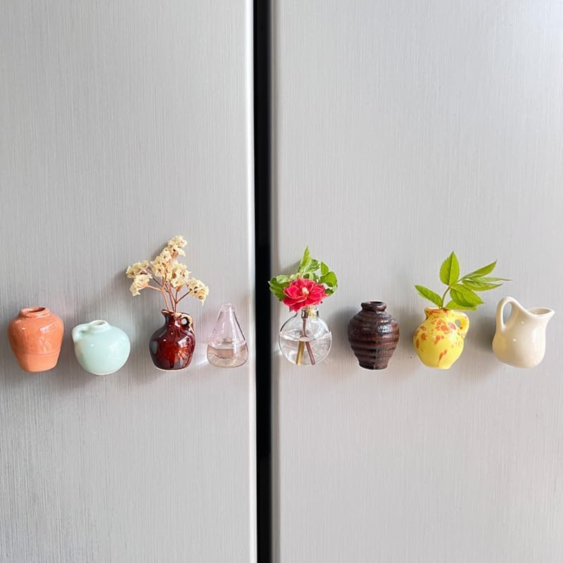 Taduno imán vaso pequeño para cocina, ideal para plantas falsas y recordatorios.