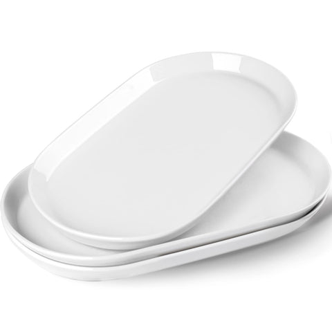 Taeochiy plato ovalado de cerámica, ideal para servir entrantes en reuniones.