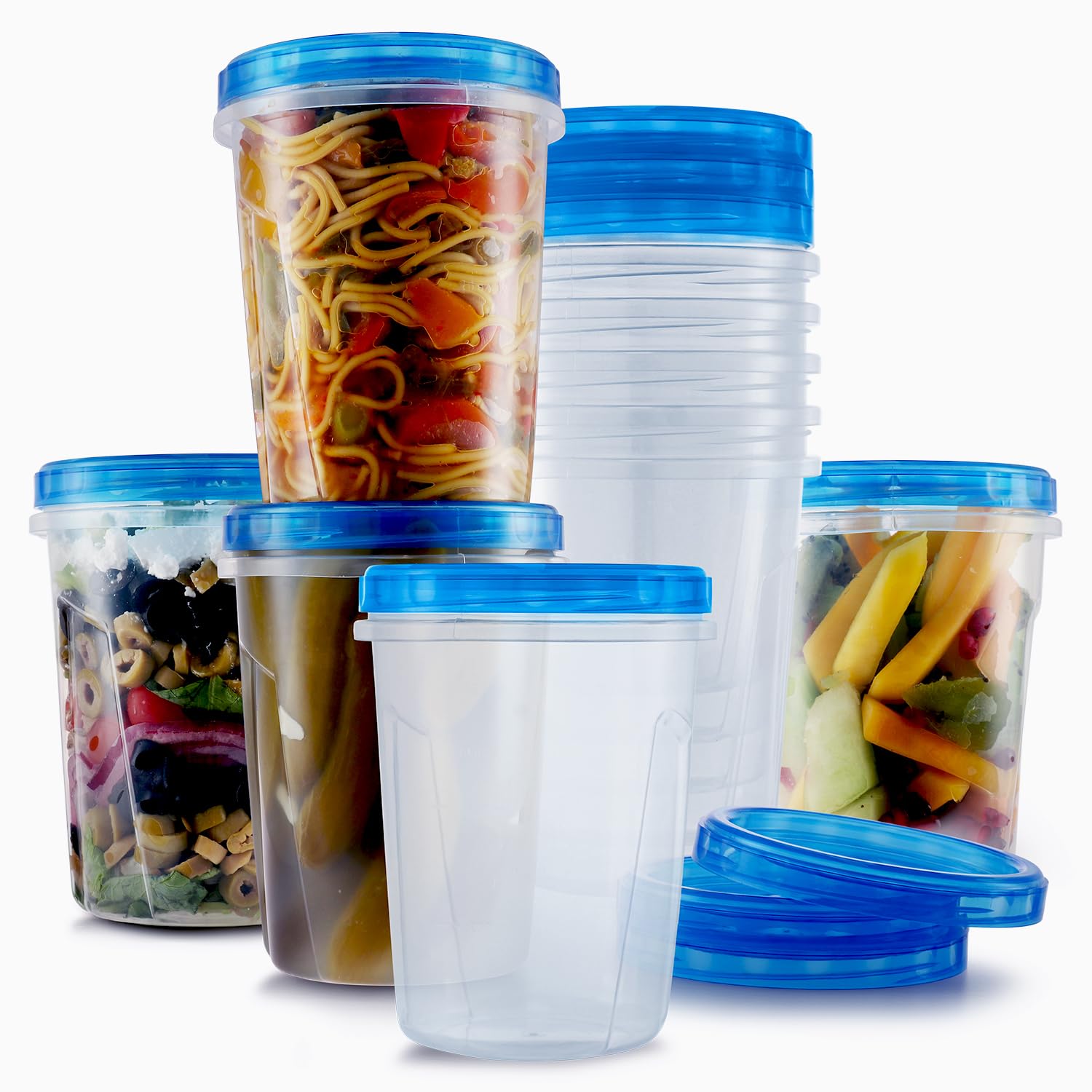 Tafura: contenedores 32oz con tapa de giro para porciones y transporte fáciles.