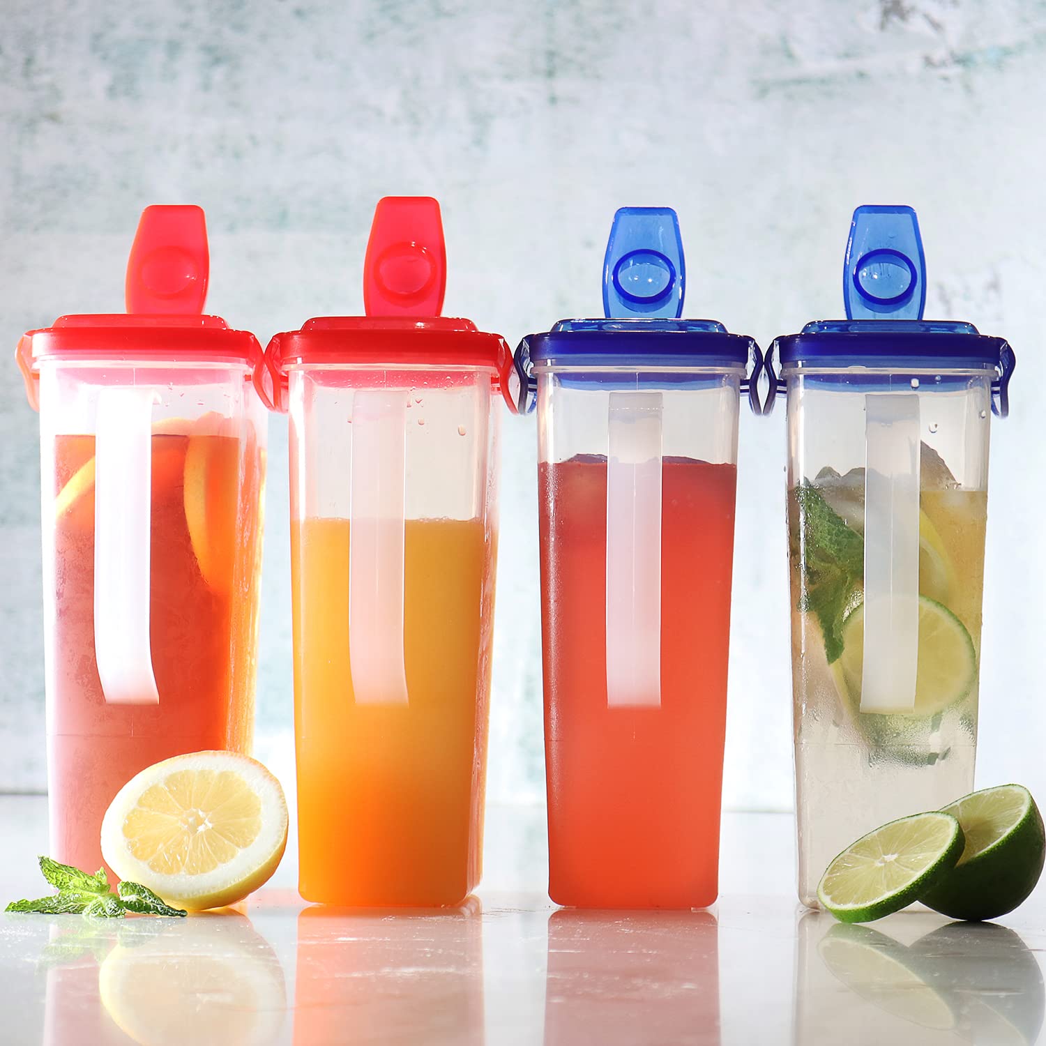 Conjunto Tafura de 2 jarras rojas 50oz, compacto y práctico