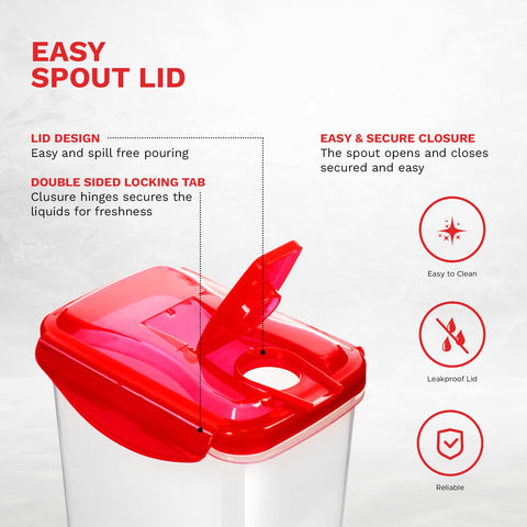 Jarra Tafura 50oz roja durable para uso diario en casa