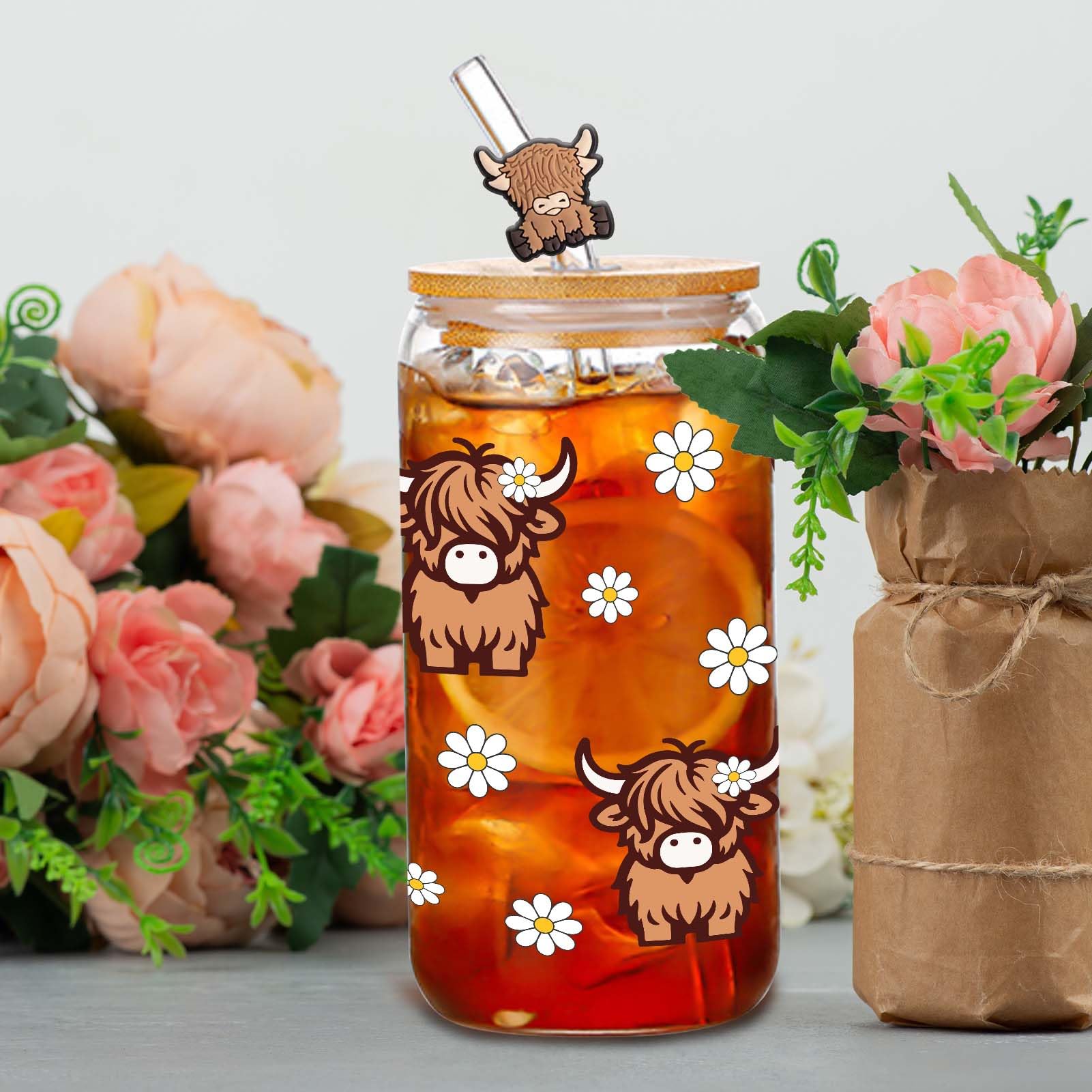 Tagdank Tapa de alta calidad Highland cow, segura y duradera
