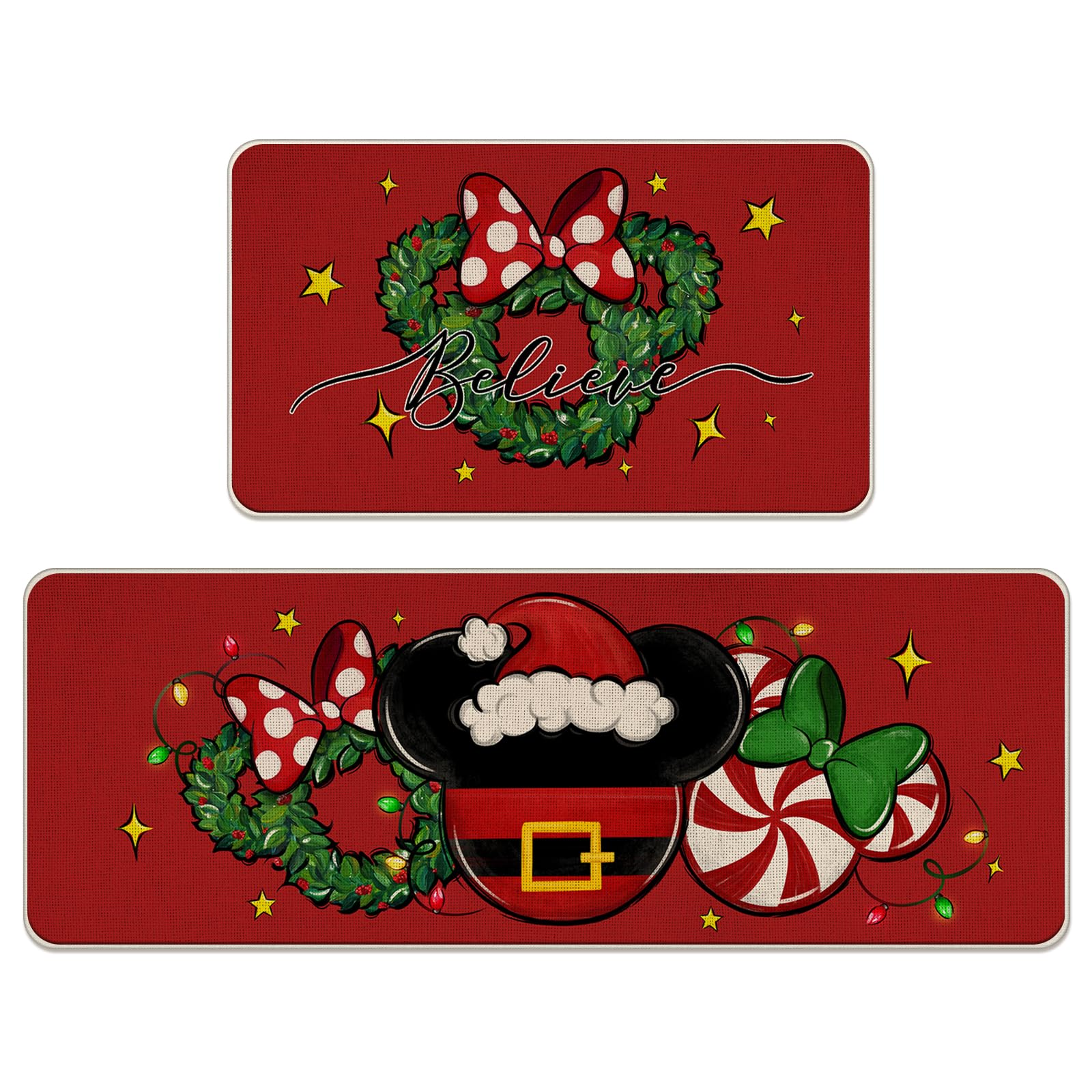 Tailus alfombra Navidad Santa Rojo 17x29, ideal para calidez en la cocina.