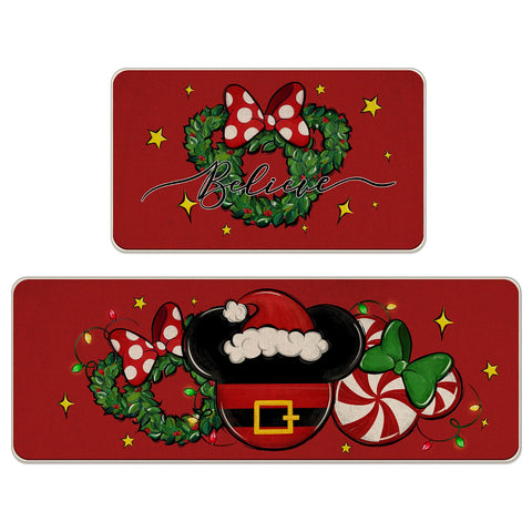 Tailus alfombra Navidad Santa Rojo 17x29, ideal para calidez en la cocina.
