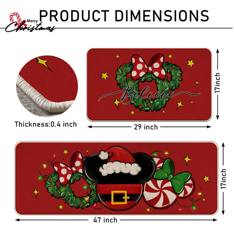 Tailus alfombra Navidad Santa Rojo 17x47, protege el suelo y decora la entrada.