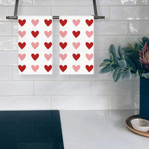 Toallas TAJWE para cocina con corazones rosas, decoración y limpieza rápida.