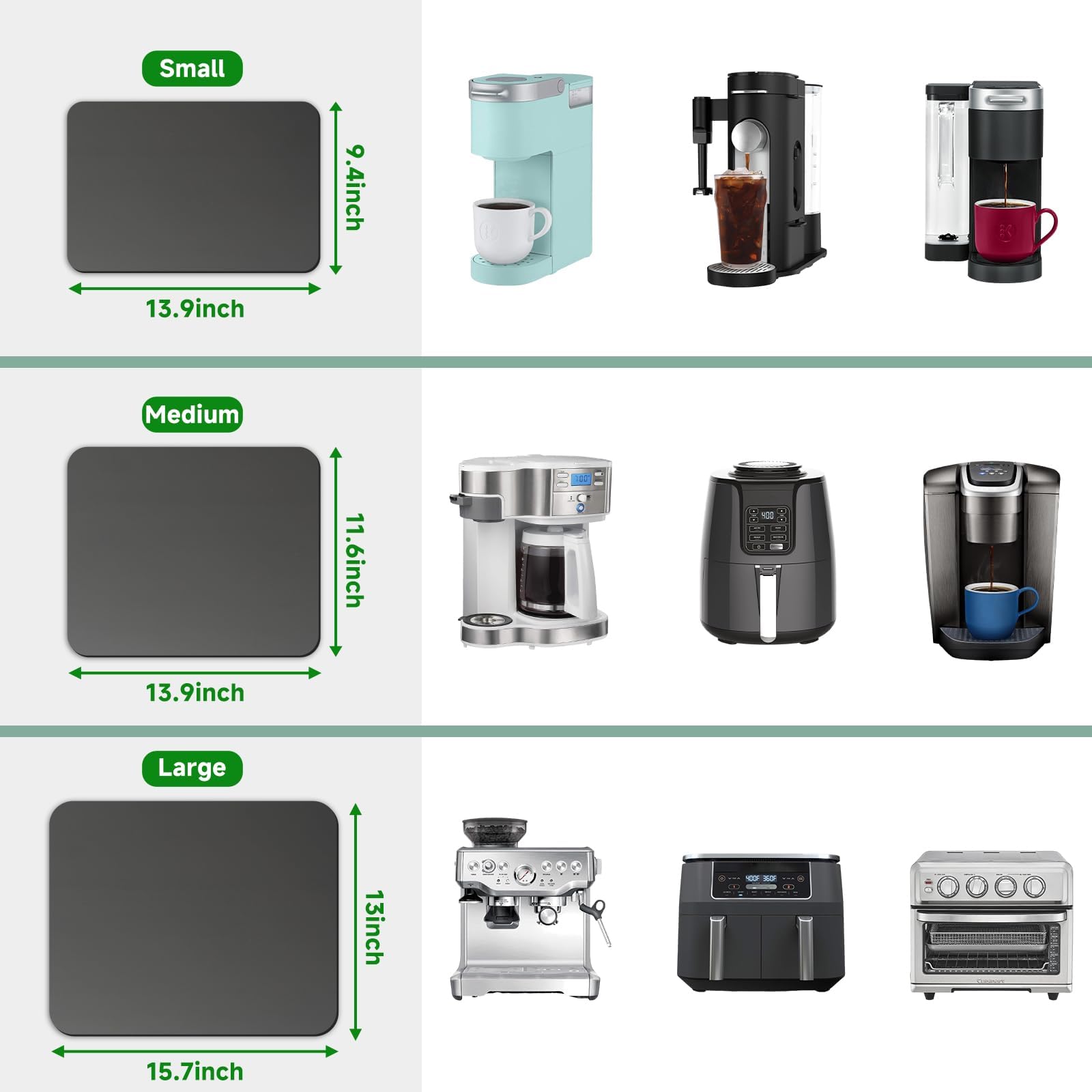 Taladad Bandeja Deslizante para Cafetera Compacta ahorro de espacio.