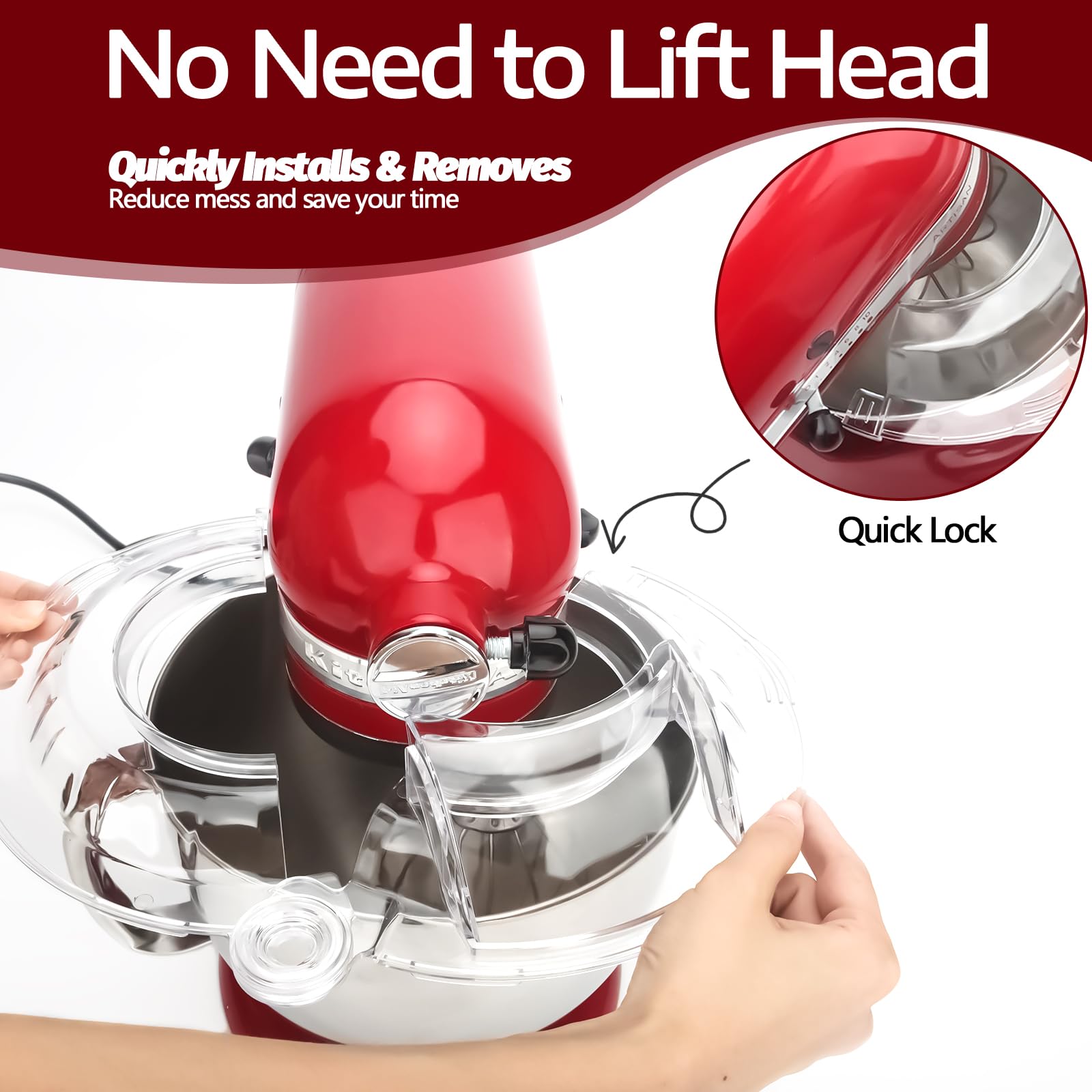 Taladad boquilla de vertido con ángulo para KitchenAid facilita añadir ingredientes.