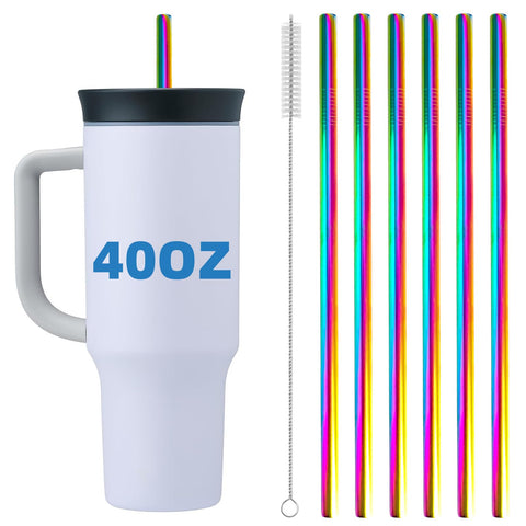 Taladad pajitas de acero para Owala 40oz, rectas, aptas para beber sin plástico y uso diario.