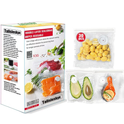 talisleskye bolsas sellado al vacio con doble cierre para almacenamiento hermético