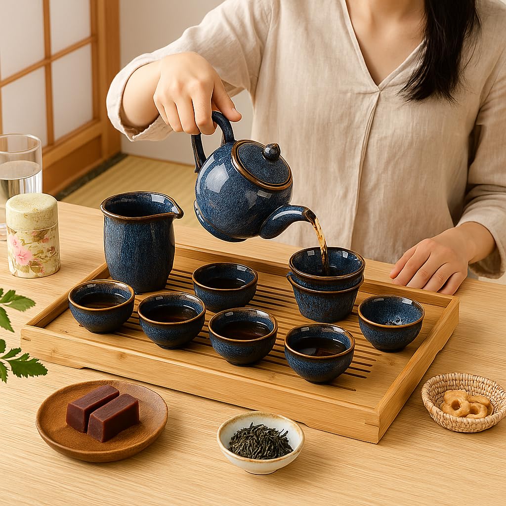 talisleskye tetera gongfu cerámica azul, perfecta para preparar varios tés con estilo.