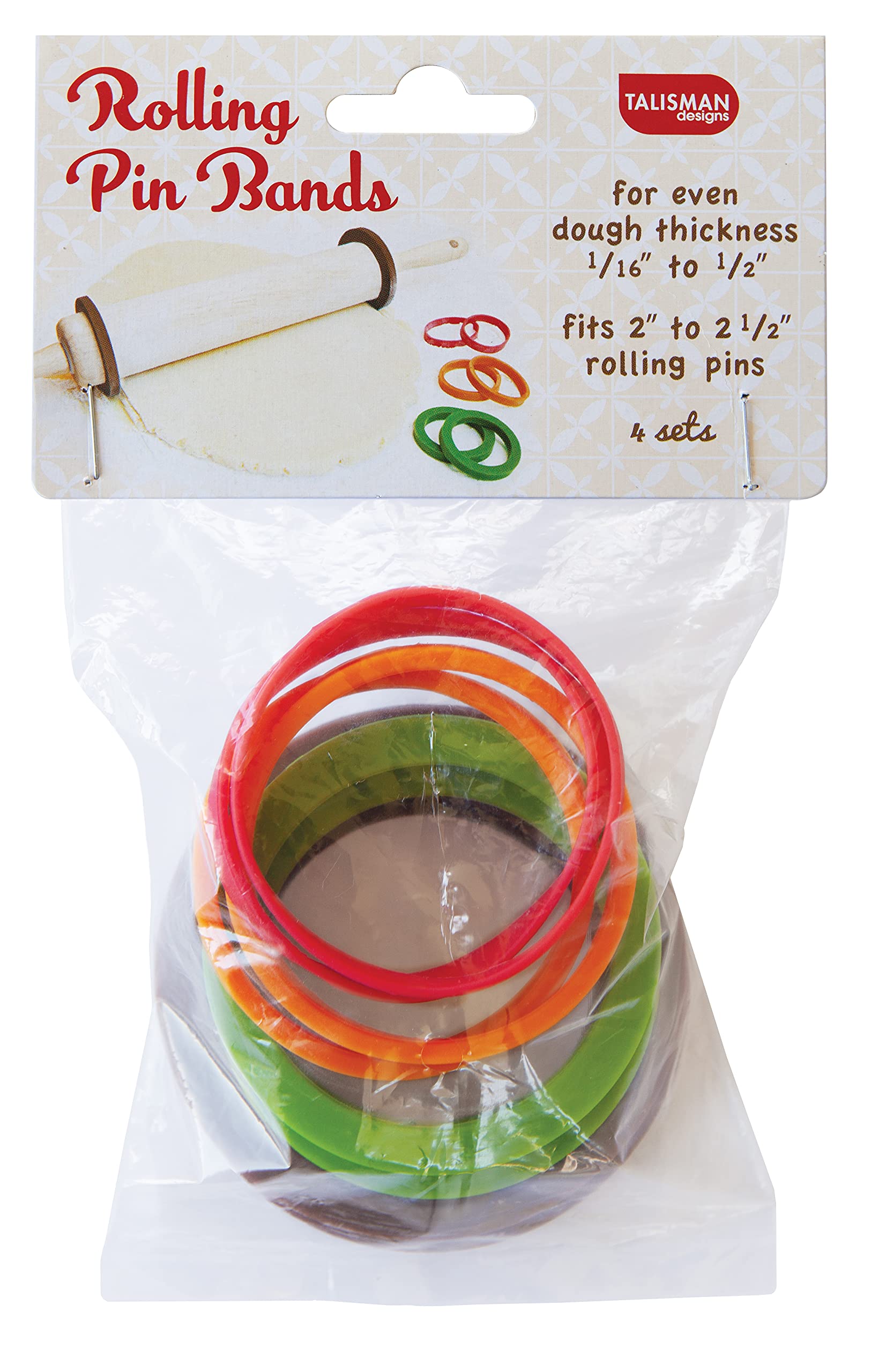 Talisman anillos para rodillo de silicona masa uniforme 1-16 pulgadas