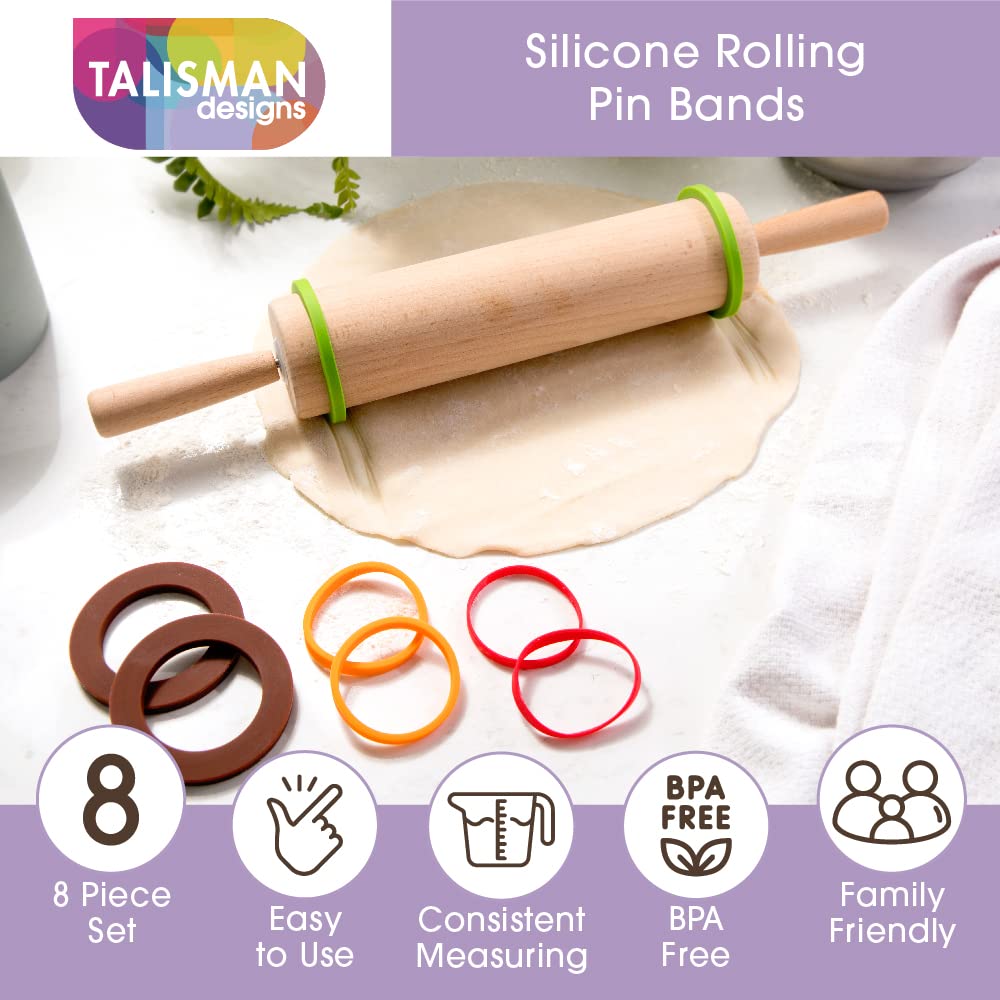 Talisman anillos para rodillo de silicona masa uniforme 1-2 pulgadas
