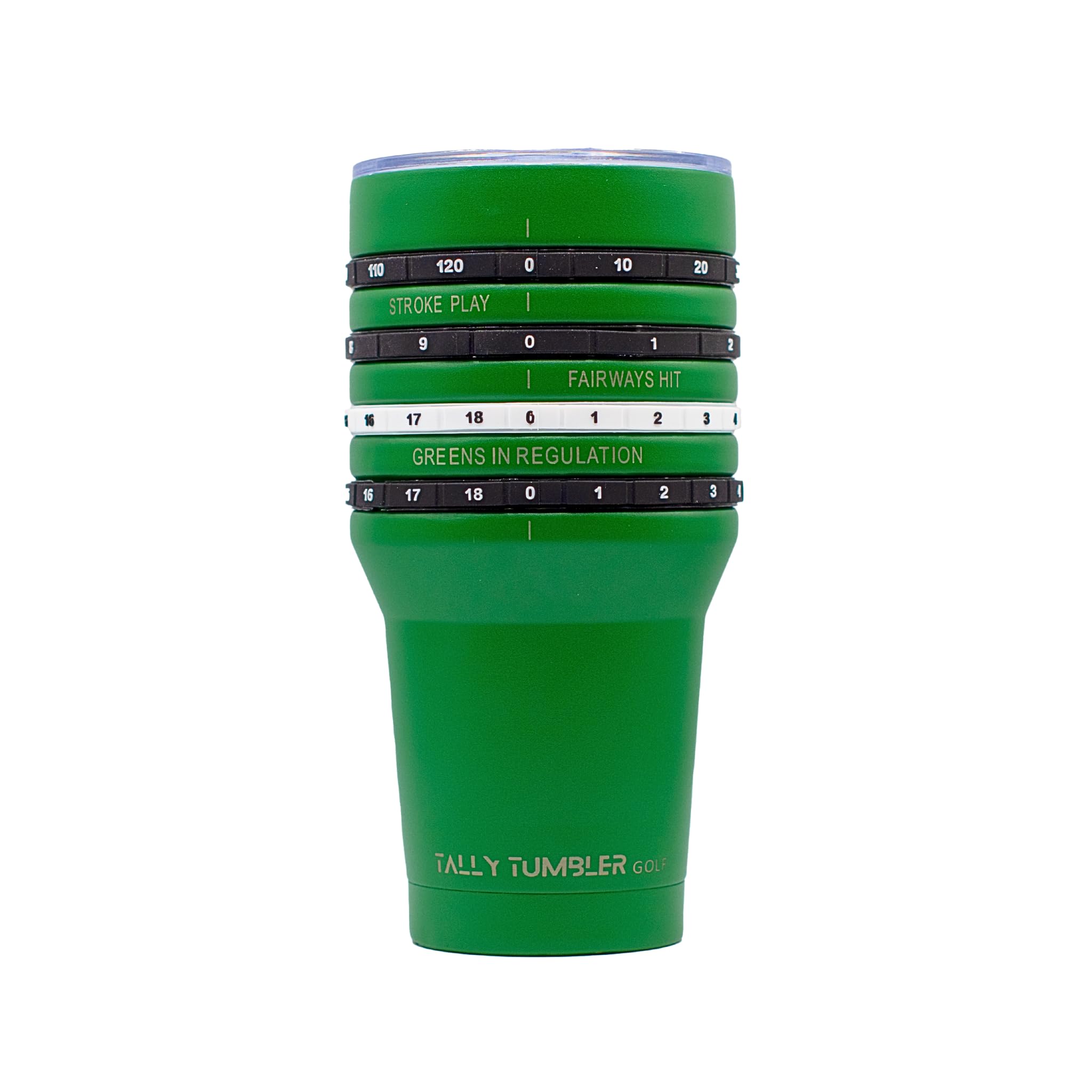 Tally Tumbler Golf en acero inoxidable con tapa anti-derrame para bebidas.