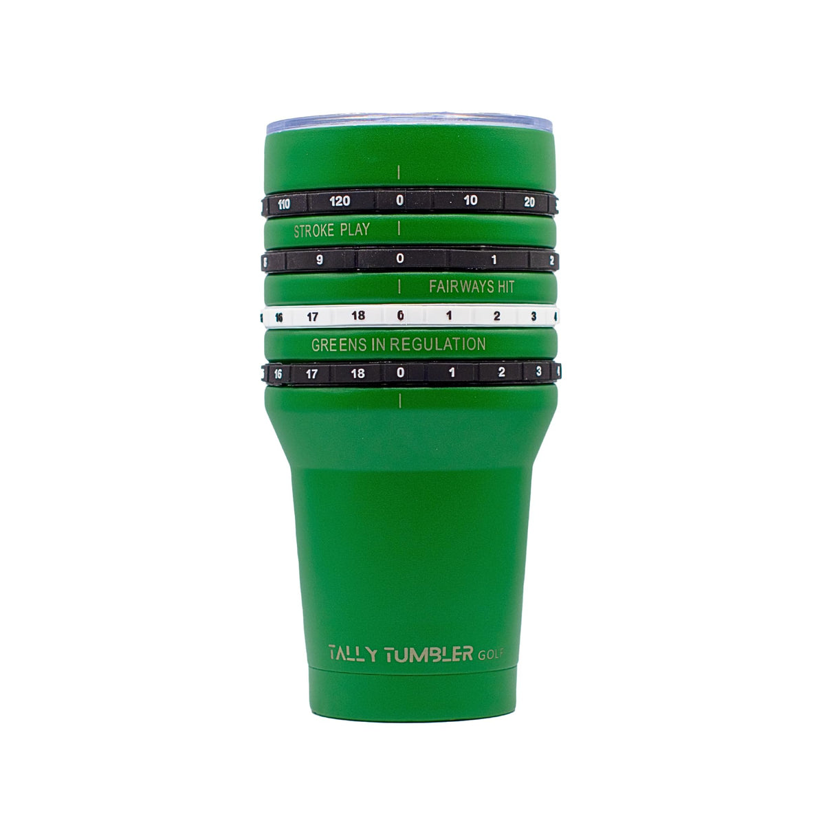 Tally Tumbler Golf en acero inoxidable con tapa anti-derrame para bebidas.