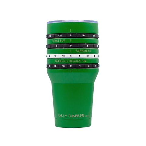 Tally Tumbler Golf en acero inoxidable con tapa anti-derrame para bebidas.