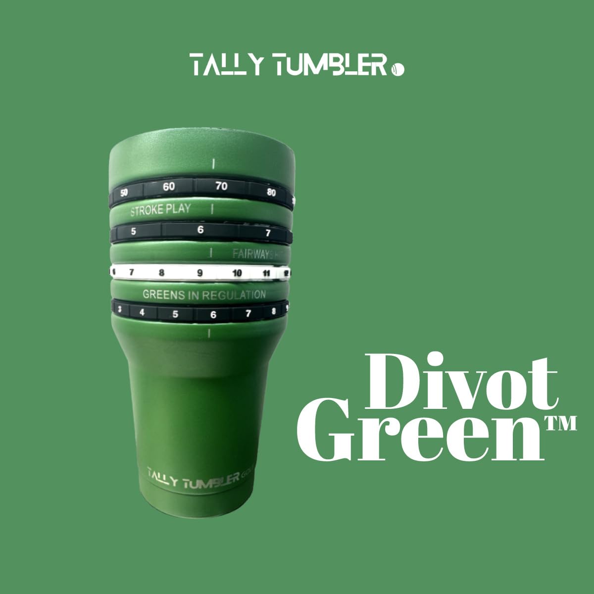 Tally Tumbler Golf con aislamiento doble mantiene la temperatura más tiempo.
